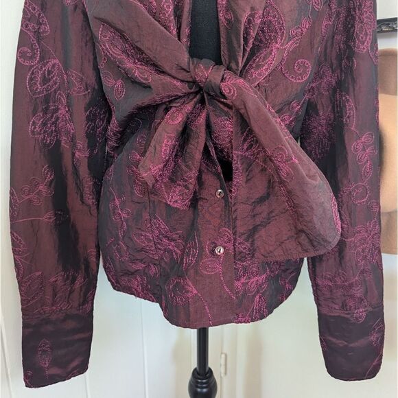 Naracamicie Embroidered Top Shacket MD Whimsigoth Witchy Fairycore Grunge Glam - Picture 4 of 11